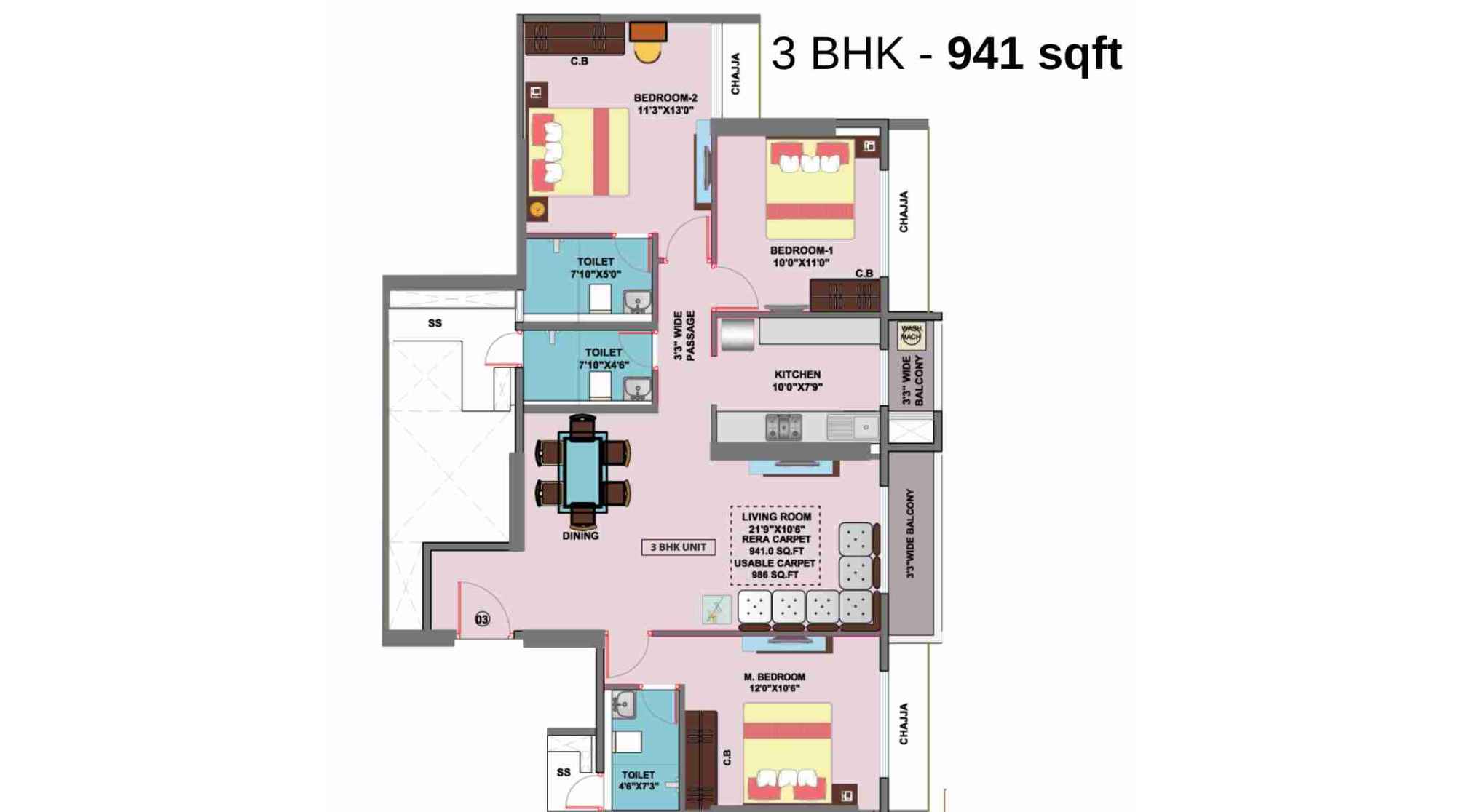 Larkins-315-Codename-Legend-Floor-Plan-3-BHK-941-sqft