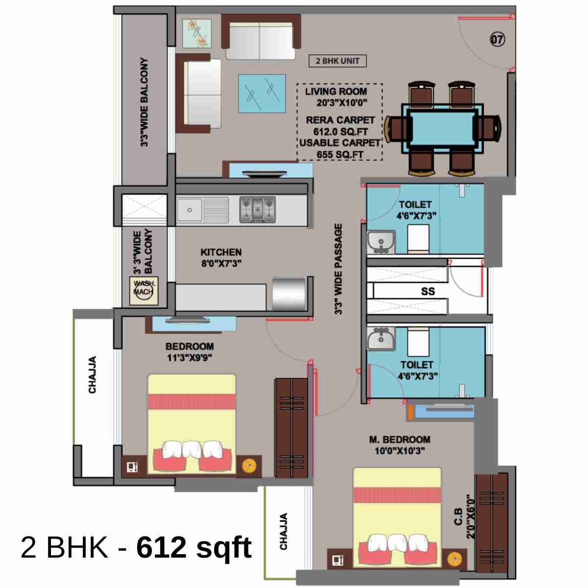 Larkins-315-Codename-Legend-Floor-Plan-2-BHK-612-sqft